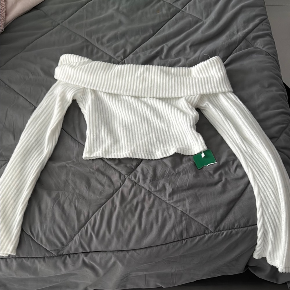 SHEIN White Off-the-Shoulder Sweater